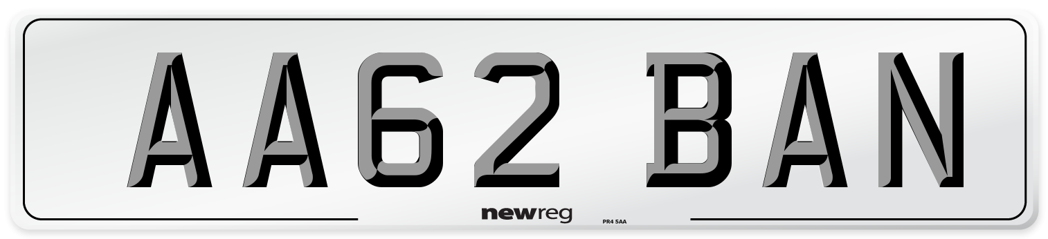 AA62 BAN Number Plate from New Reg